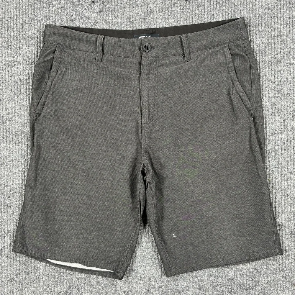 O'Neill Hybrid Chino Shorts Mens 34 Gray Stretch 10 Inseam Casual Summer